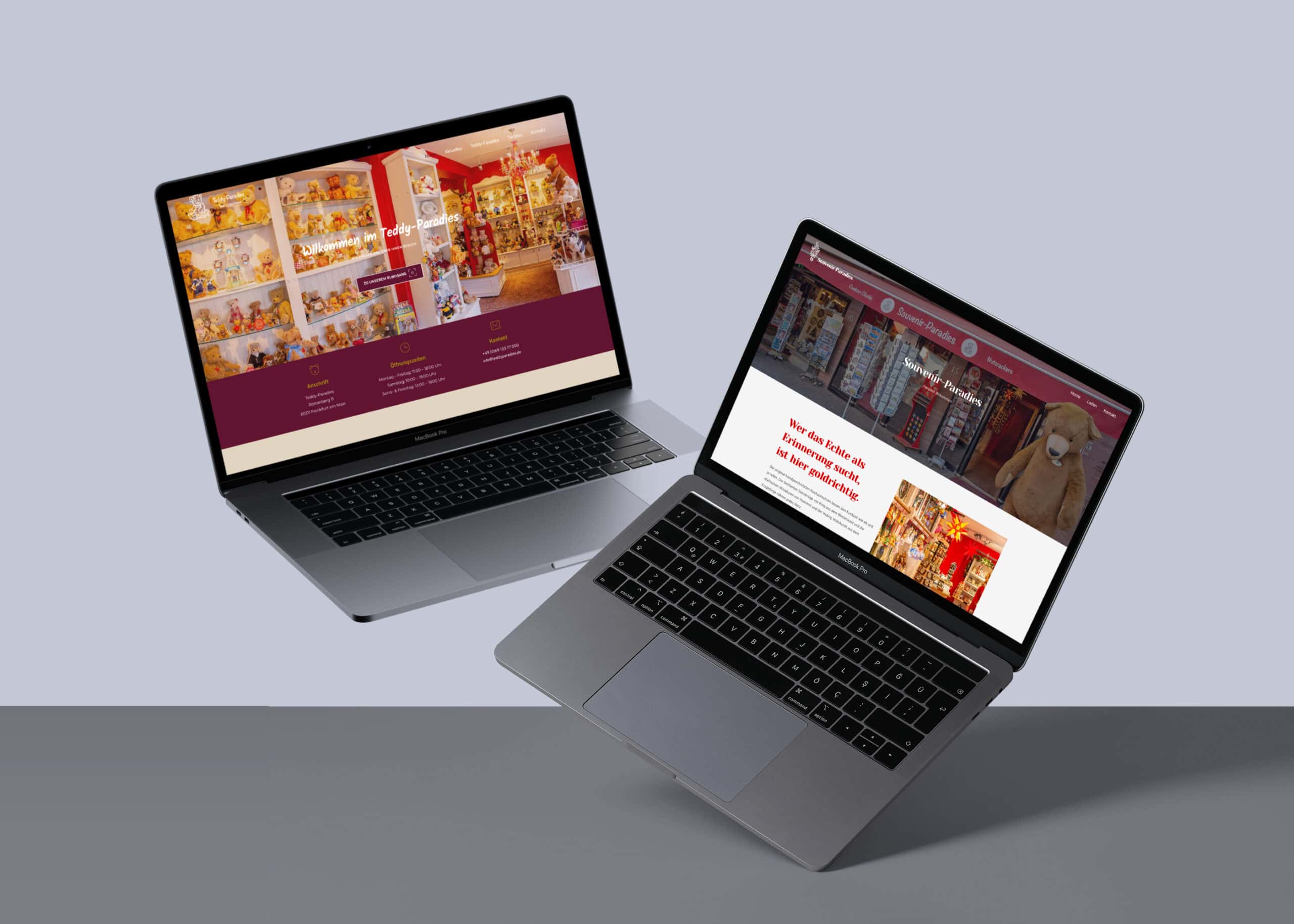 Zwei Laptops zeigen eine Website an.